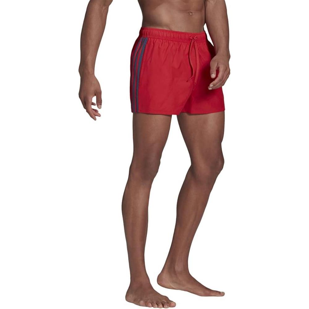 imageadidas Mens Classic 3Stripes Swim ShortsGlory RedCrew Navy