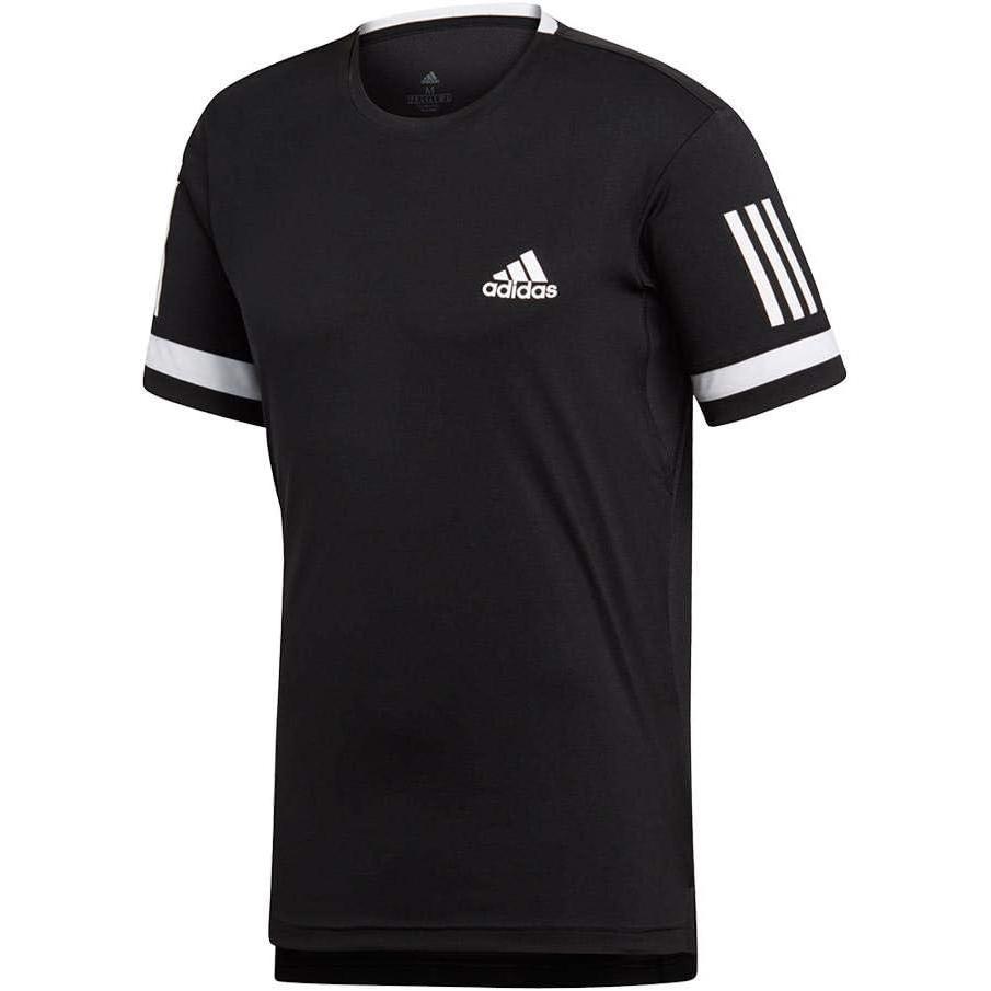 imageadidas Mens Club Tennis 3Stripes TeeCore BlackWhite