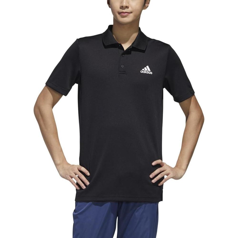 imageadidas Mens Designed to Move 3Stripes Polo ShirtBlackWhite
