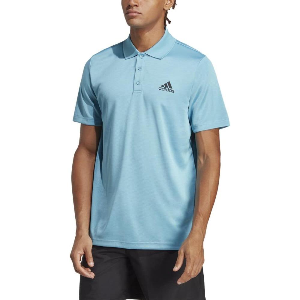 imageadidas Mens Designed to Move 3Stripes Polo ShirtPreloved BlueBlack