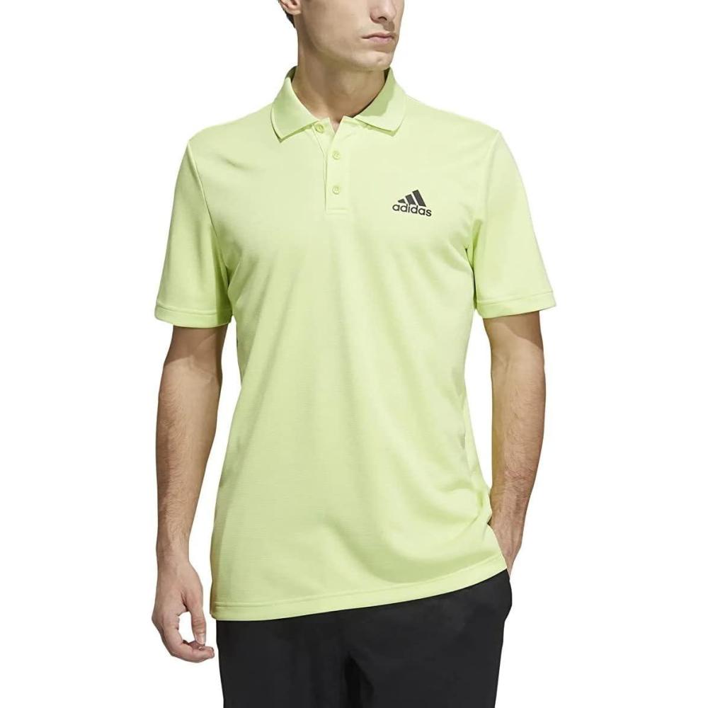 imageadidas Mens Designed to Move 3Stripes Polo ShirtPulse Lime