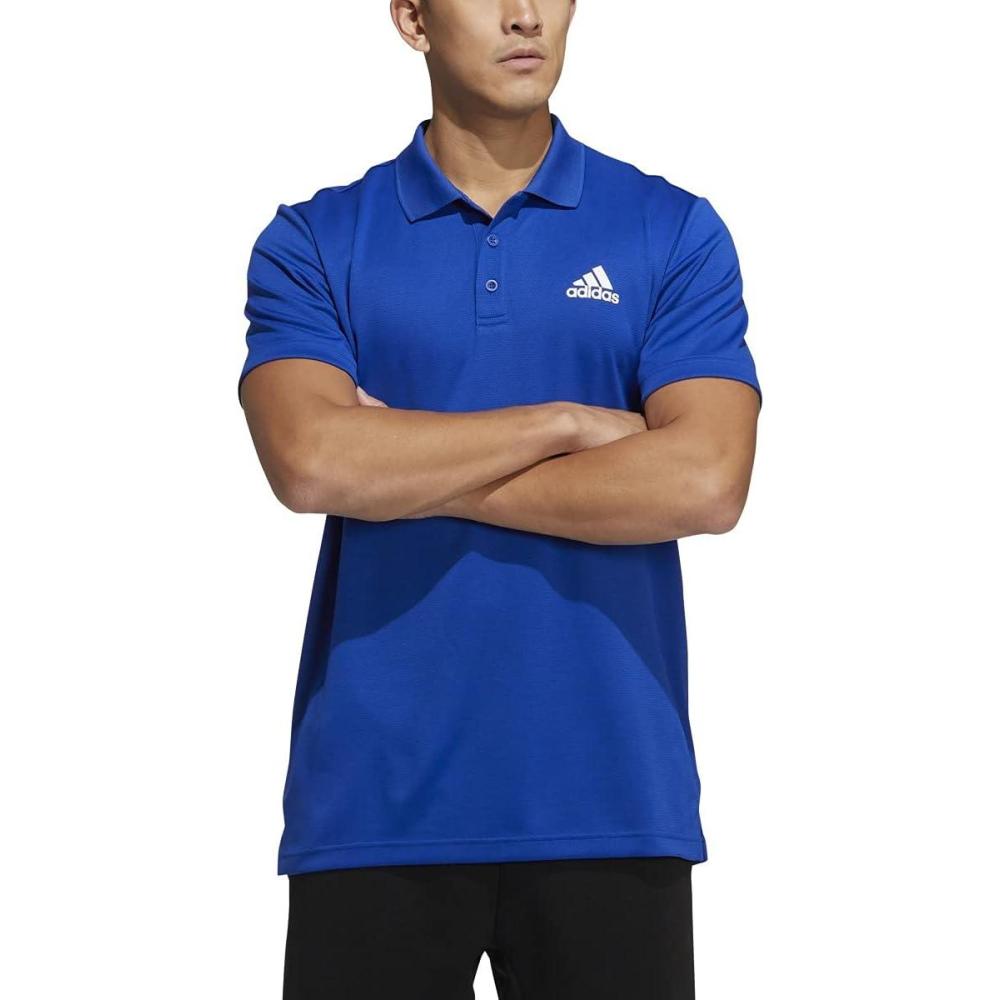 imageadidas Mens Designed to Move 3Stripes Polo ShirtRoyal Blue