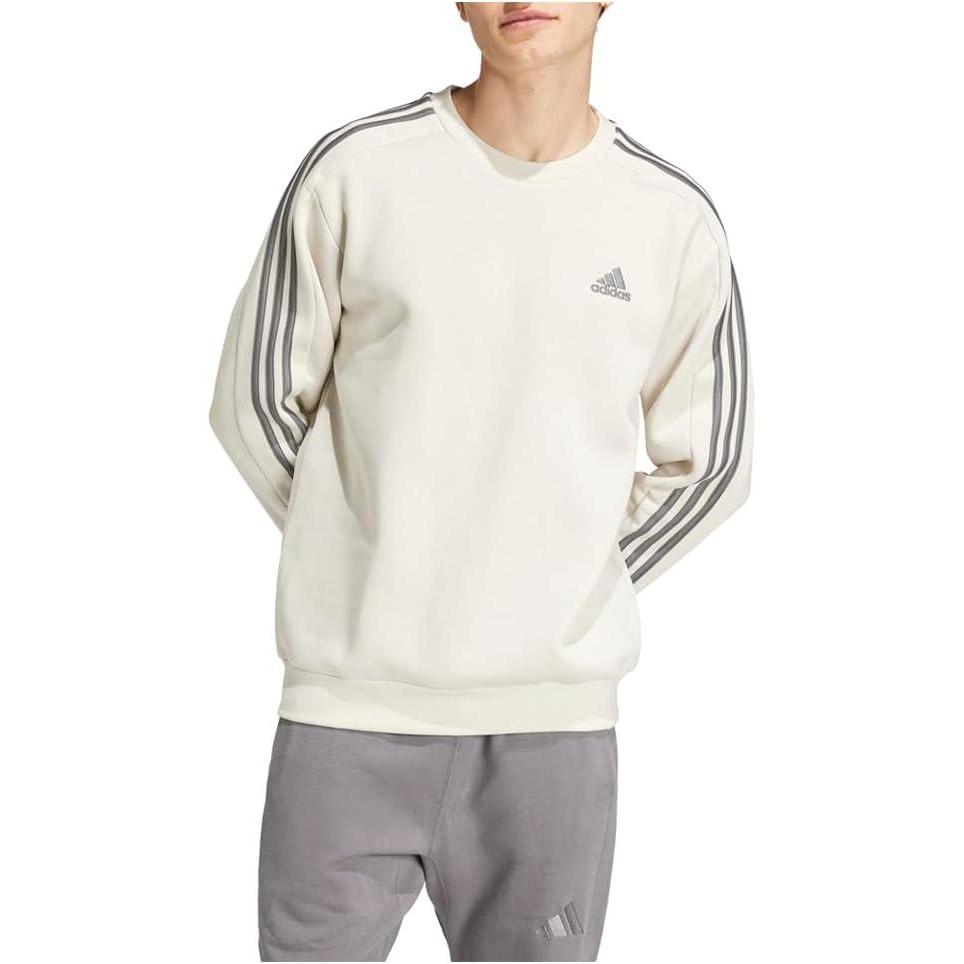 imageadidas Mens Essentials 3Stripes Fleece SweatshirtAlumina