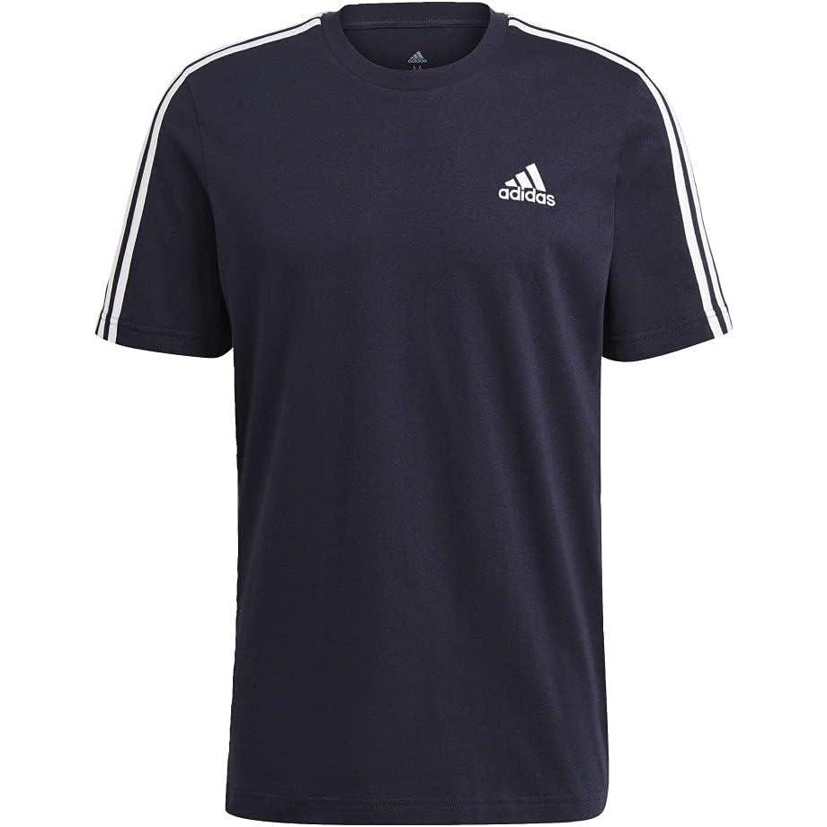 imageadidas Mens Essentials 3stripes TeeLegend Ink