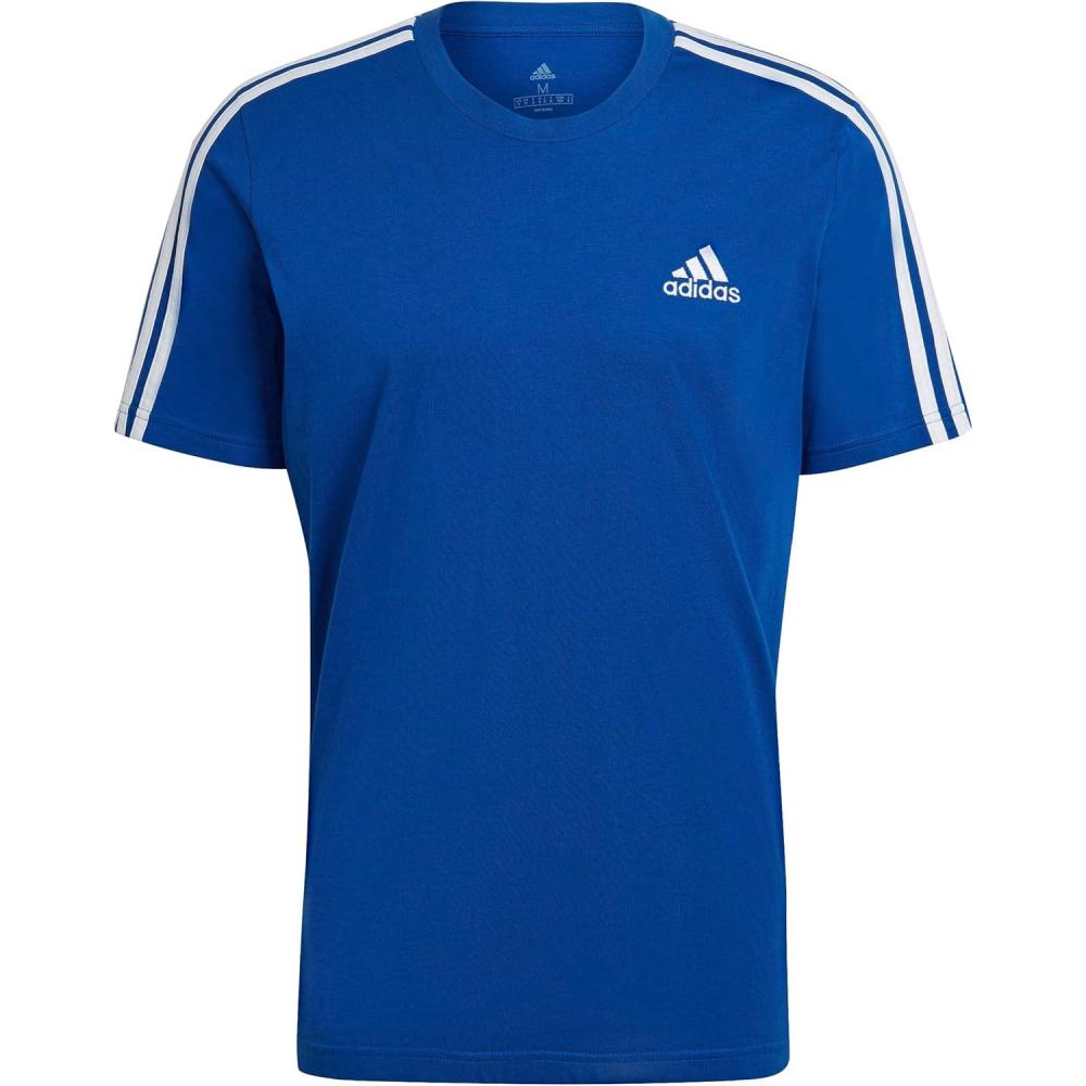 imageadidas Mens Essentials 3stripes TeeTeam Royal BlueWhite