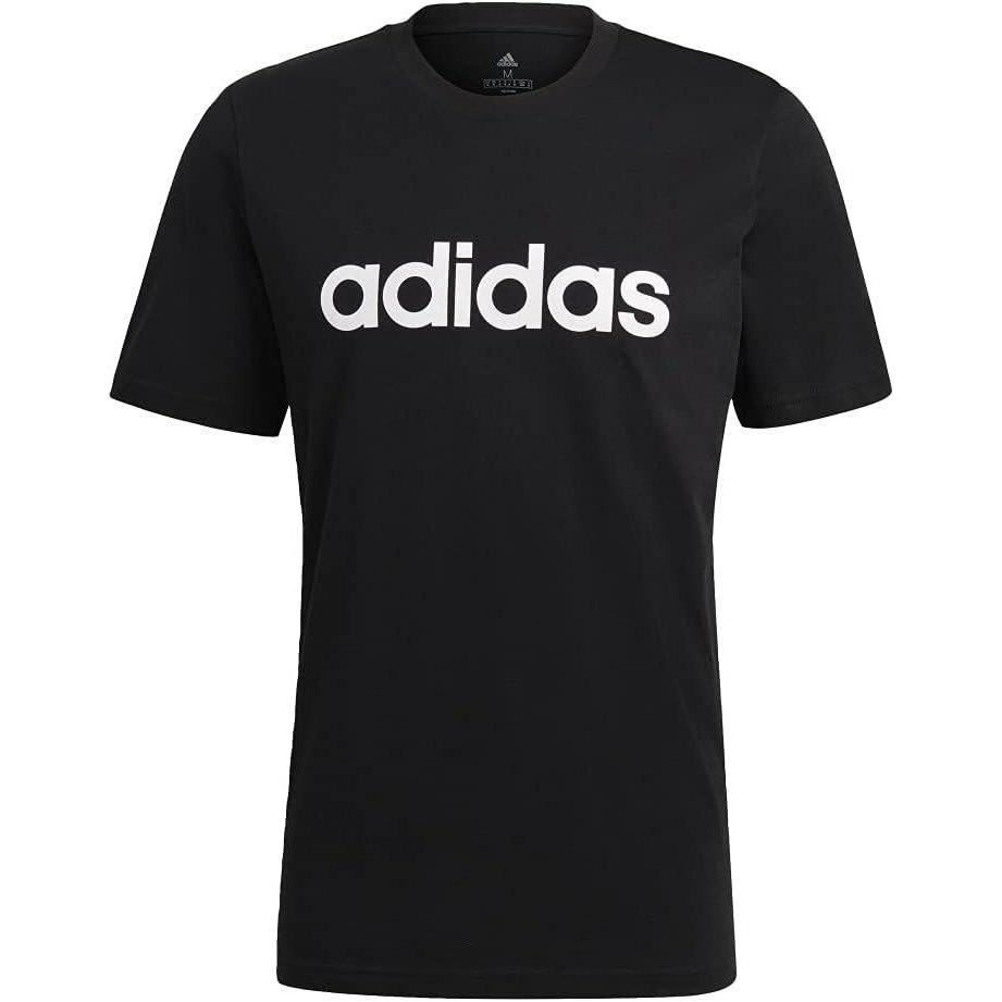 imageadidas Mens Essentials Embroidered Linear Logo TeeBlack