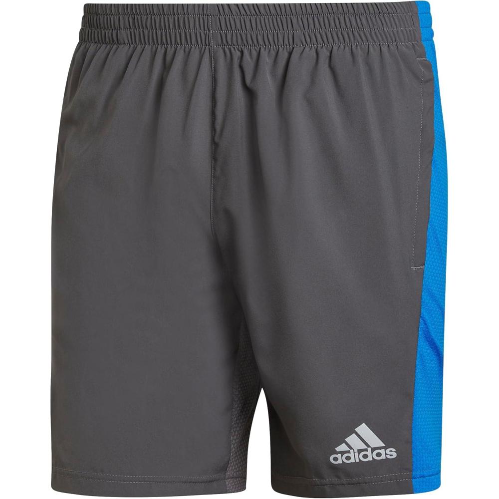 imageadidas Mens Own the Run Cooler ShortsGrey FourBlue Rush