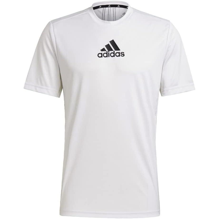 imageadidas Mens Primeblue Designed 2 Move 3Stripes TeeWhiteBlack
