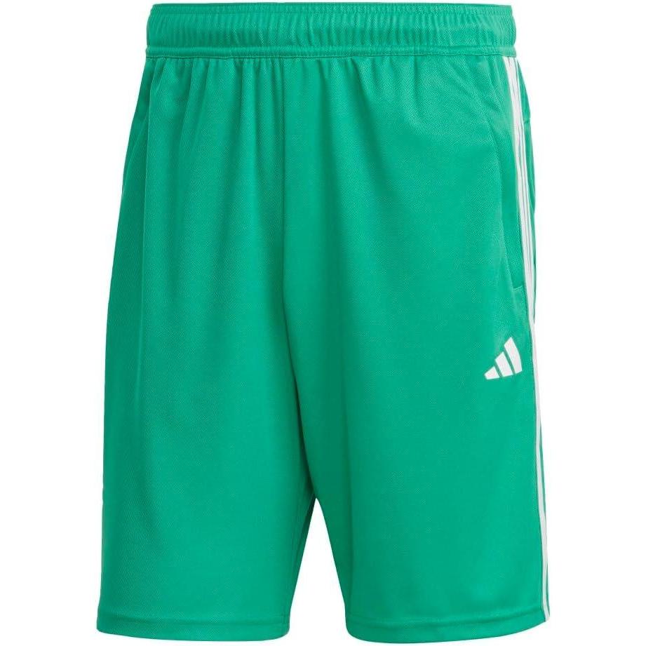 imageadidas Mens Train Essentials Piqu 3Stripes ShortsCourt Green White