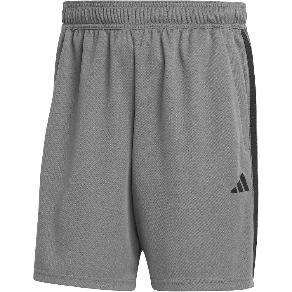 imageadidas Mens Train Essentials Piqu 3Stripes ShortsGrey FiveBlack