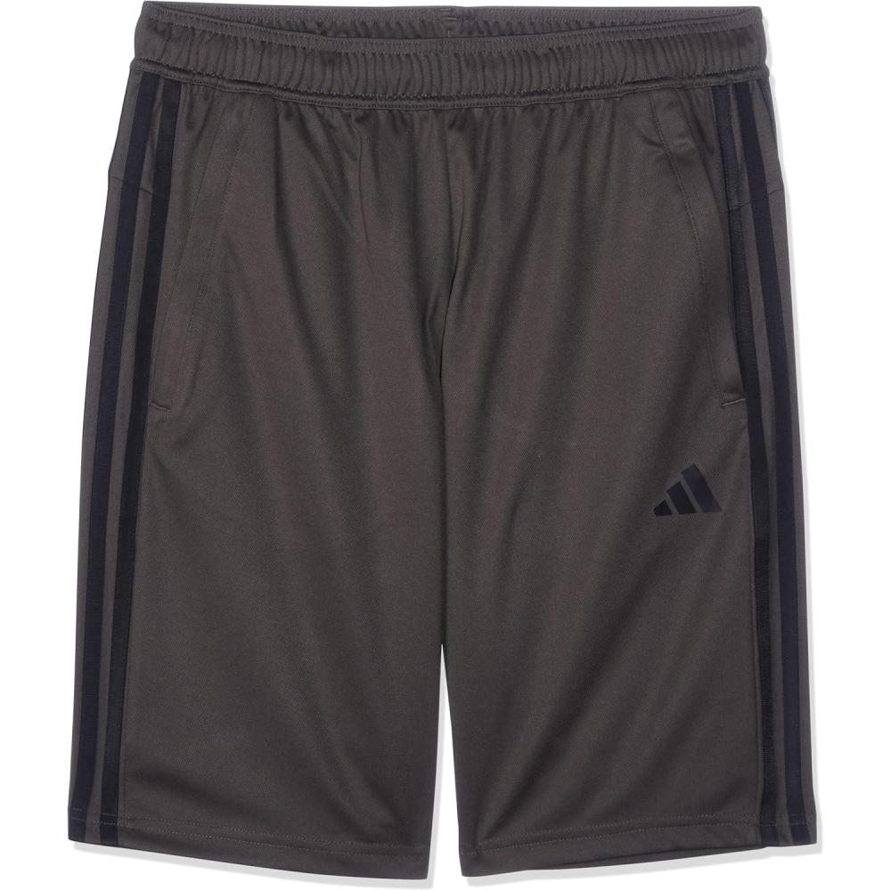 imageadidas Mens Train Essentials Piqu 3Stripes ShortsShadow OliveBlack