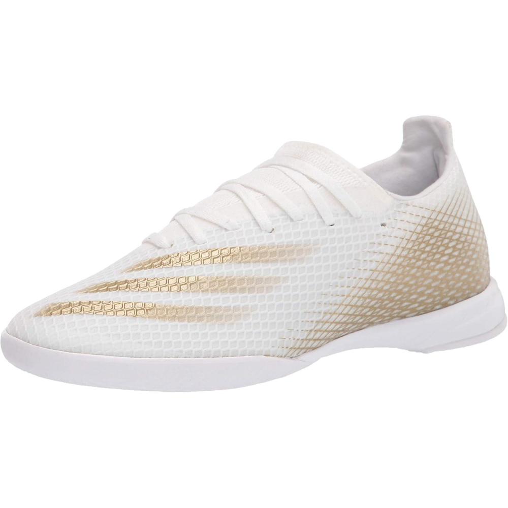 imageadidas Mens X GHOSTED3 Soccer ShoeWhiteMetallicgold MelangeWhiteindoor