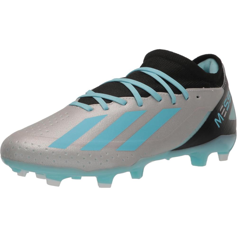 imageadidas UnisexAdult X Crazyfast Messi3 Firm Ground SneakerSilver MetallicBliss BlueCore Black