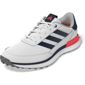 Adidas Men’s S2g Spikeless Leather 24 Golf Shoes(Footwear White/Collegiate Navy/Lucid Red)