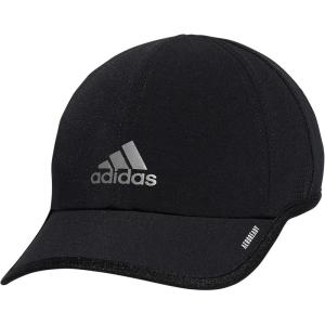 Adidas Superlite, Athletic Caps, Running Hat Men(Black/Silver Reflective/2.0)