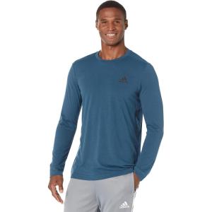 adidas Men’s Aeroready Designed 2 Move Feelready Sport Long Sleeve Tee(Crew Navy/Black)