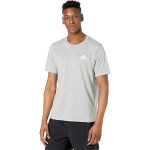 adidas Men’s Aeroready Designed 2 Move Feelready Sport Tee(Medium Grey Heather / White)