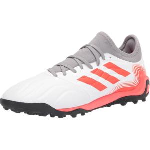 adidas Men’s Copa Sense.3 Turf Soccer Shoes(White/Solar Red/Iron Metallic)