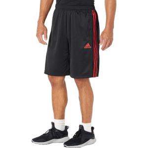 adidas Men’s Designed 2 Move 3-Stripes Primeblue Shorts(Black/Scarlet)
