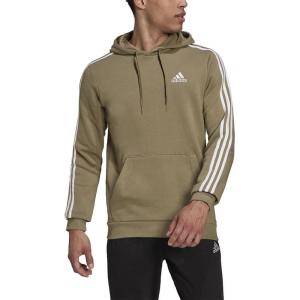adidas Men’s Essentials 3-Stripes Fleece Sweatshirt(Focus Orange/White)