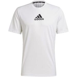 adidas Mens Primeblue Designed 2 Move 3-Stripes Tee(White/Black)