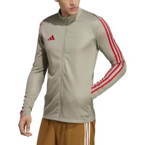 adidas Mens Tiro Jacket(Silver Pebble/Better Scarlet)