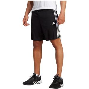 adidas Men’s Train Essentials Piqué 3-Stripes Shorts(Black/White)