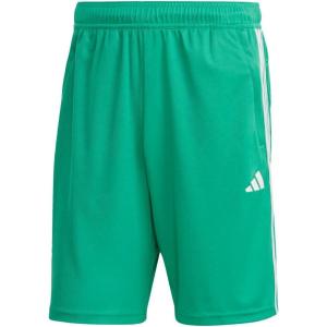 adidas Men’s Train Essentials Piqué 3-Stripes Shorts(Court Green / White)