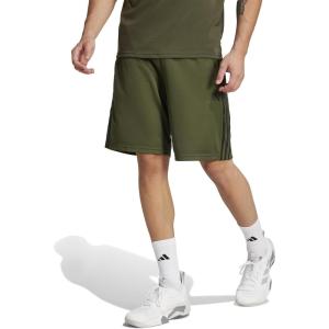 adidas Men’s Train Essentials Piqué 3-Stripes Shorts(Night Cargo/Black)