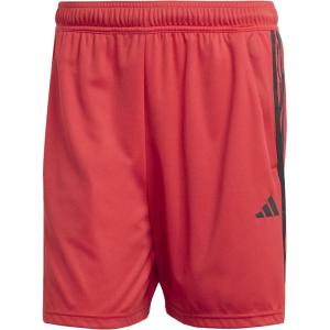 adidas Men’s Train Essentials Piqué 3-Stripes Shorts(Pure Ruby/Black)