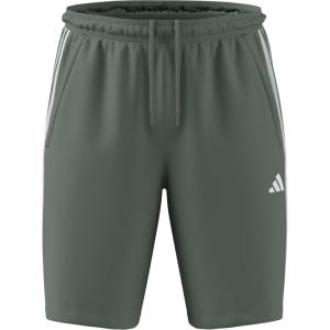 adidas Men’s Train Essentials Piqué 3-Stripes Shorts(Silver Green/White)