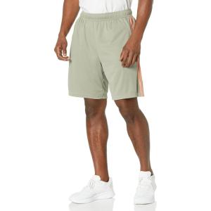adidas Men’s Train Essentials Piqué 3-Stripes Shorts(Silver Pebble/Coral Fusion)