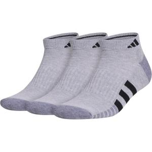 adidas mens Cushioned Low Cut Socks (3-pair)(Cool Light Heather/Grey/Black)