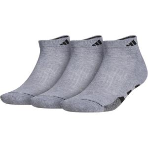 adidas mens Cushioned Low Cut Socks (3-pair)(Grey/Black)