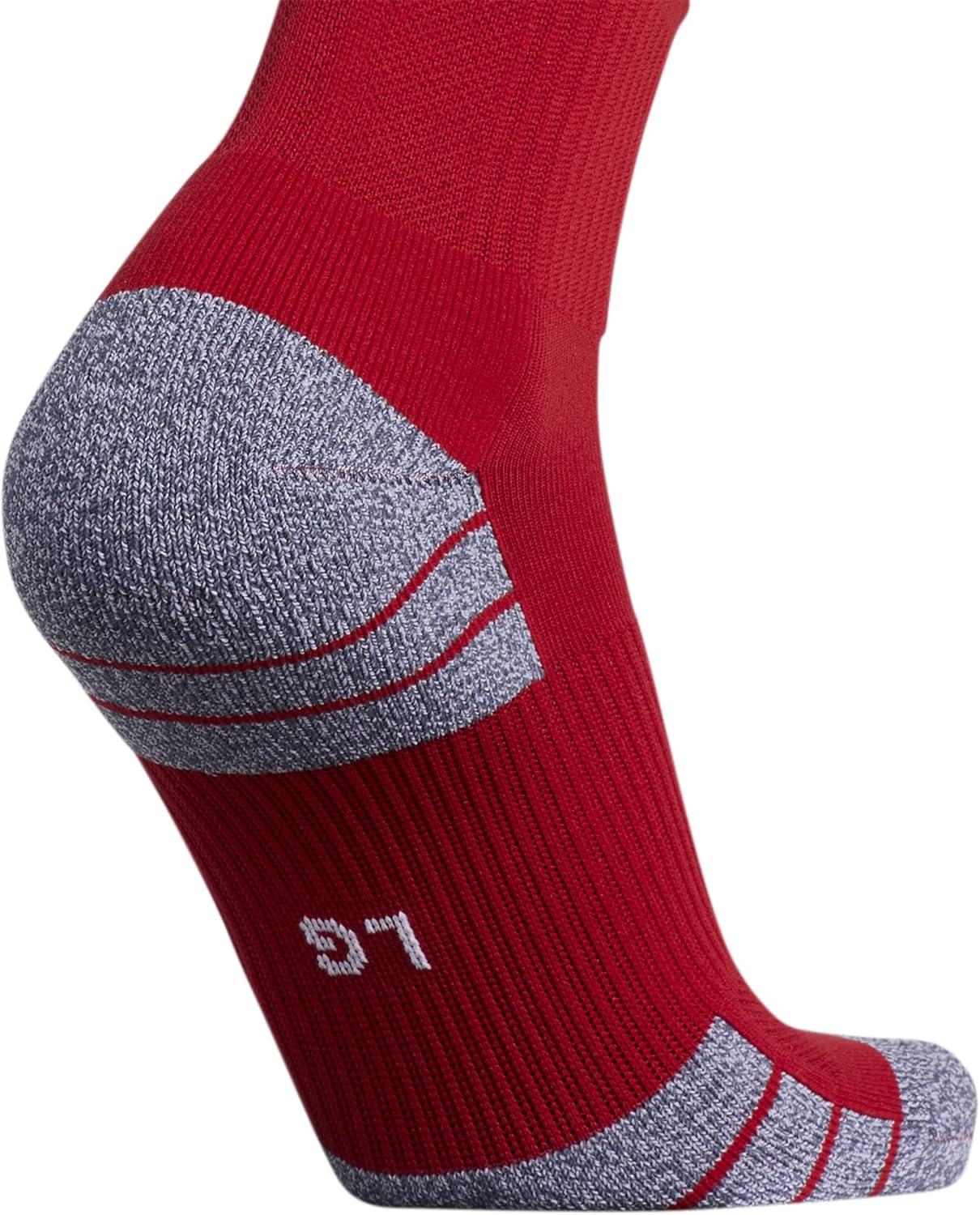 imageadidas 3Stripe Hoop Soccer Socks 1Pair with Arch Compression for a Secure FitTeam Power RedWhite