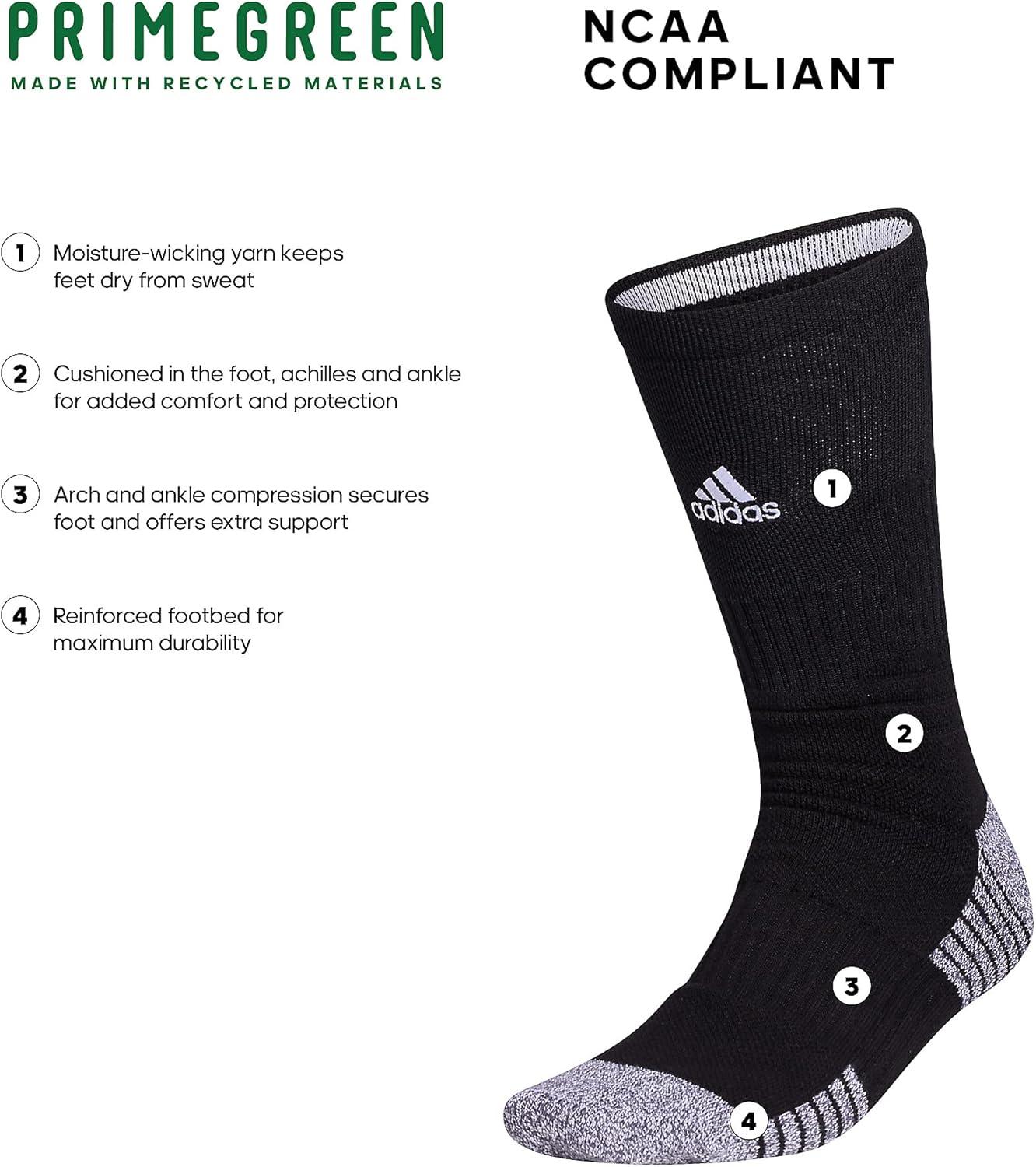 imageadidas 5Star Football Crew Socks for Mens and Womens Sports Soccer Volleyball 1PackBlackWhite