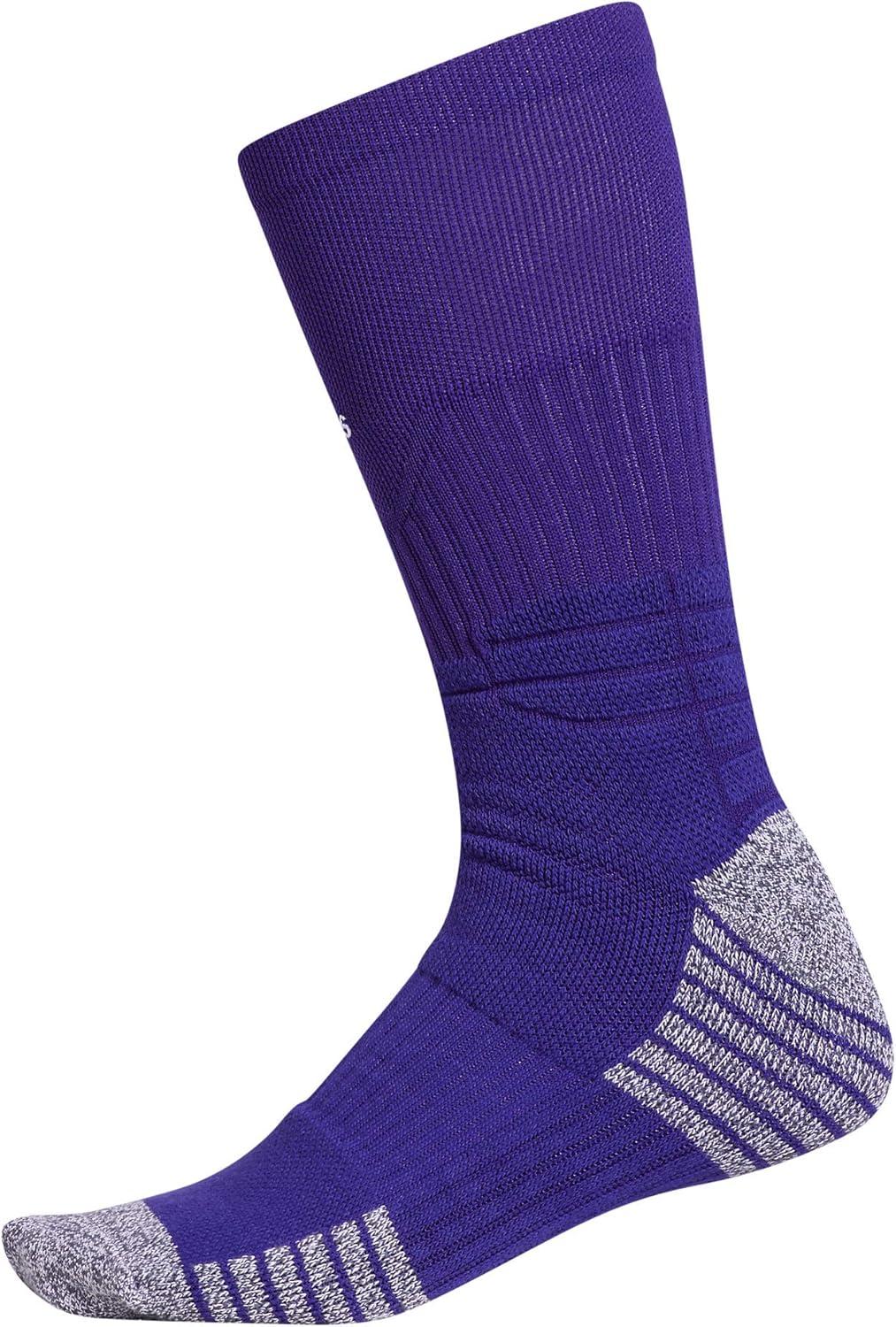 imageadidas 5Star Football Crew Socks for Mens and Womens Sports Soccer Volleyball 1PackCollegiate PurpleWhite
