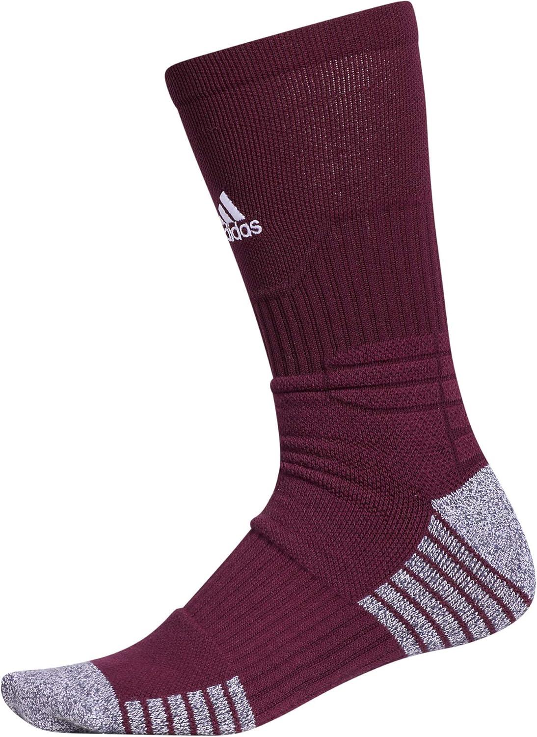 imageadidas 5Star Football Crew Socks for Mens and Womens Sports Soccer Volleyball 1PackMaroonWhite