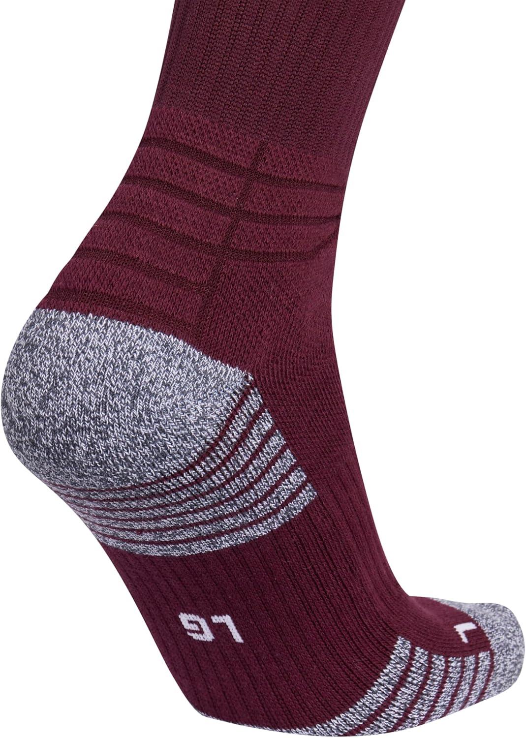 imageadidas 5Star Football Crew Socks for Mens and Womens Sports Soccer Volleyball 1PackMaroonWhite20