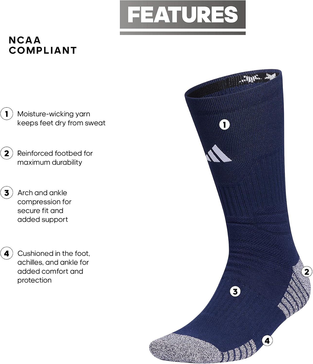 imageadidas 5Star Football Crew Socks for Mens and Womens Sports Soccer Volleyball 1PackNavy BlueWhite20