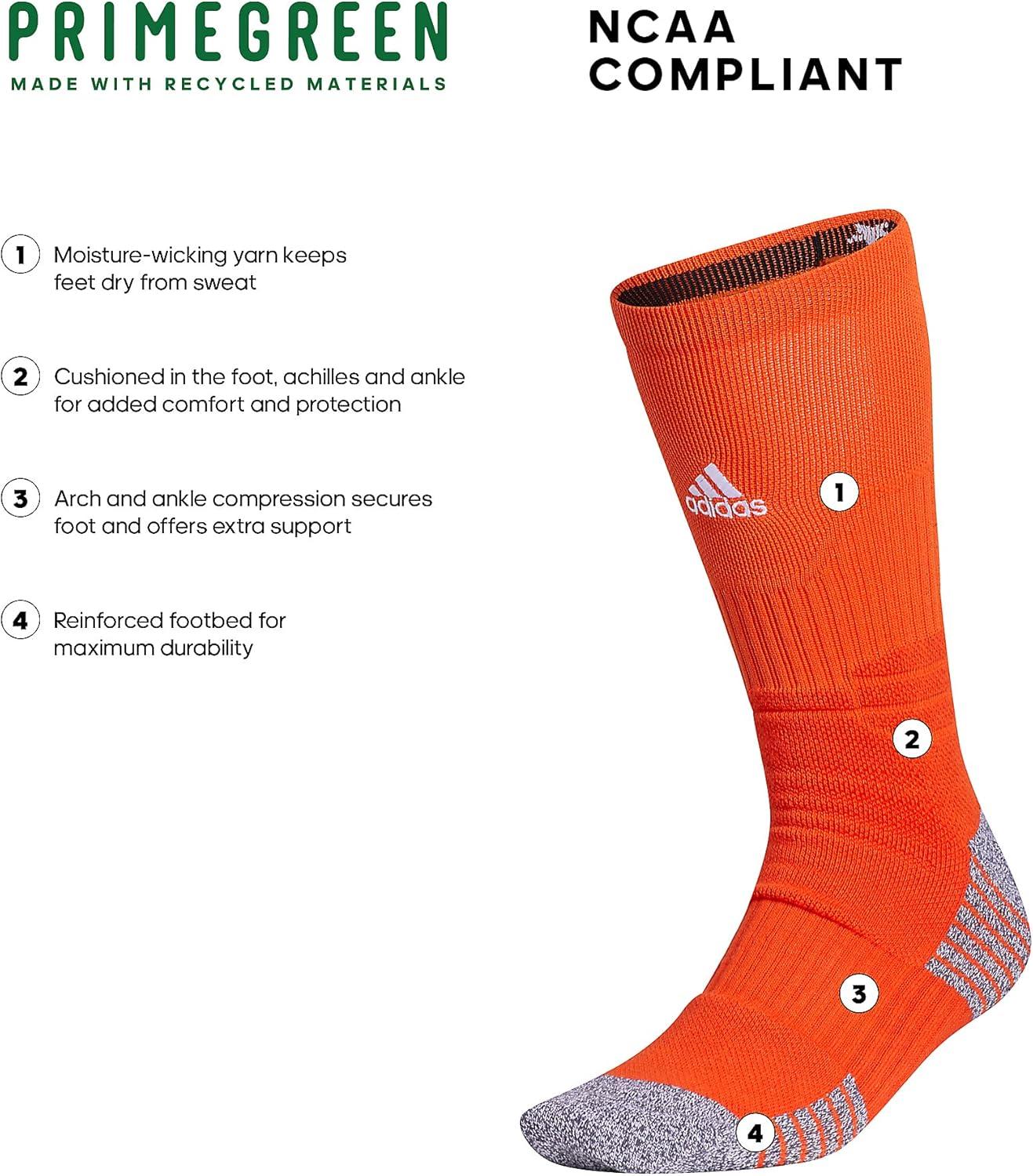 imageadidas 5Star Football Crew Socks for Mens and Womens Sports Soccer Volleyball 1PackOrangeWhite