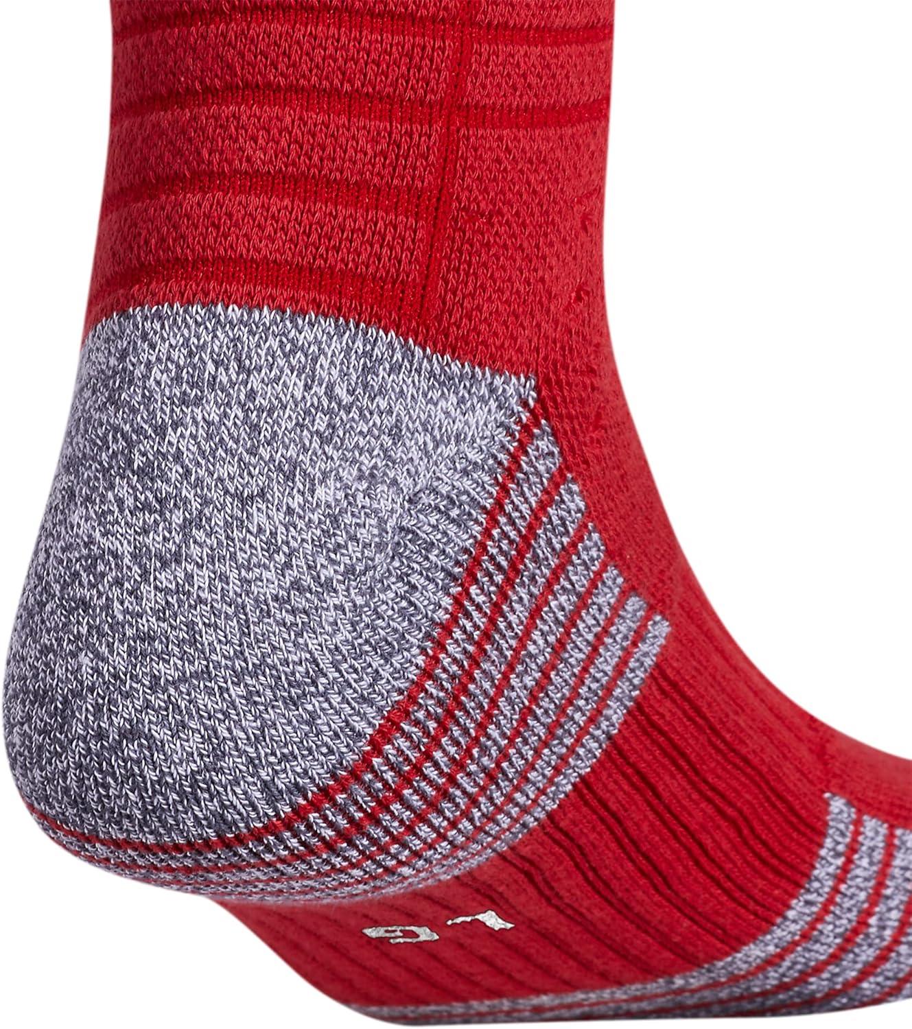 imageadidas 5Star Football Crew Socks for Mens and Womens Sports Soccer Volleyball 1PackPower RedWhite