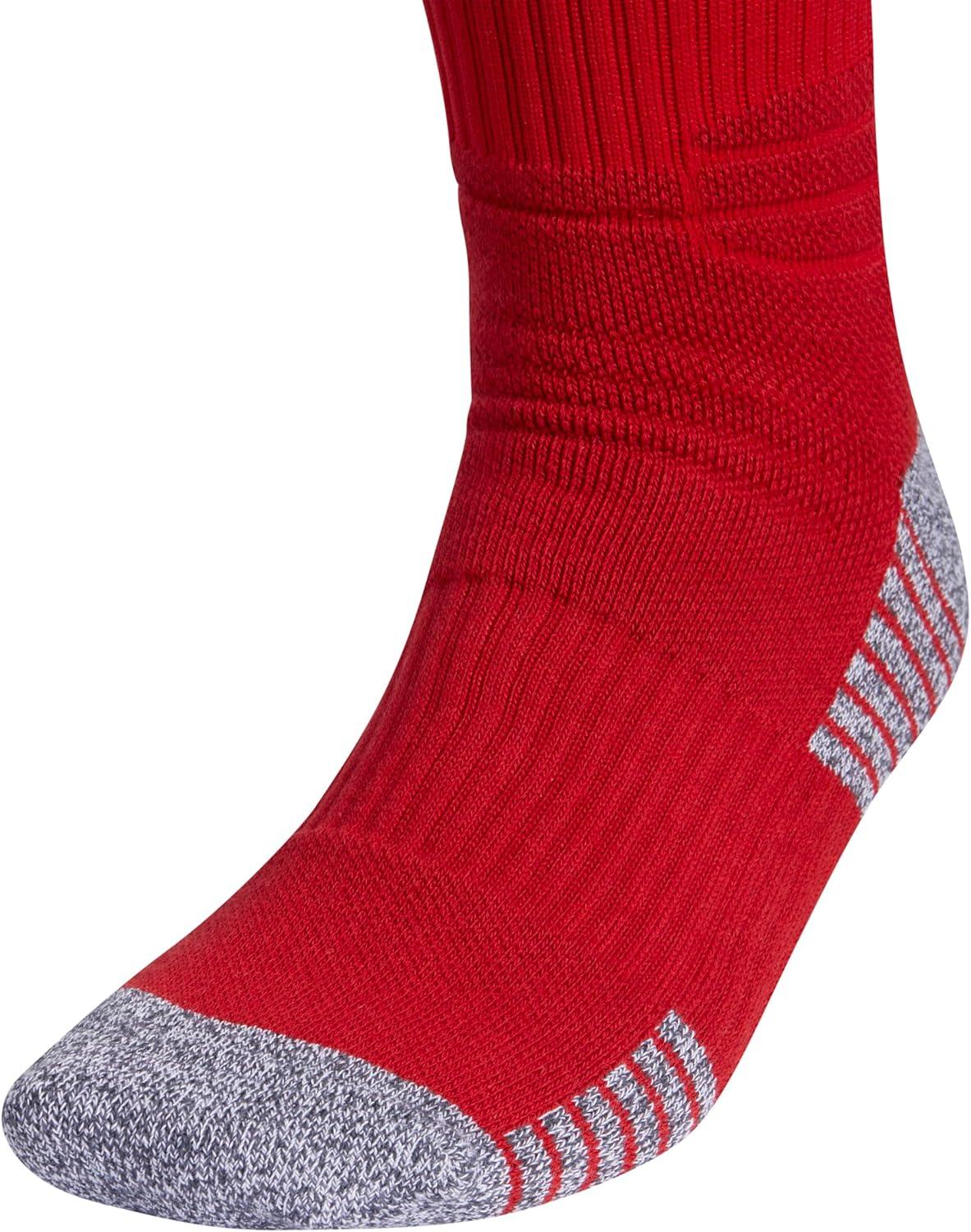 imageadidas 5Star Football Crew Socks for Mens and Womens Sports Soccer Volleyball 1PackPower RedWhite20