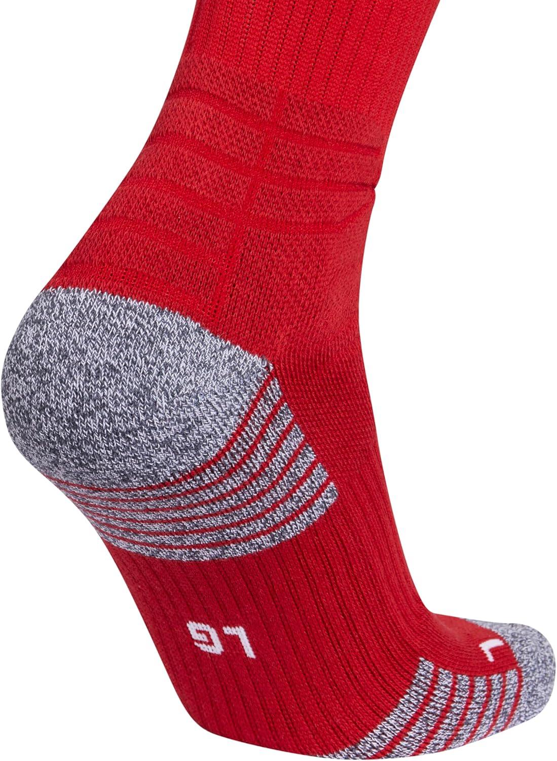 imageadidas 5Star Football Crew Socks for Mens and Womens Sports Soccer Volleyball 1PackPower RedWhite20
