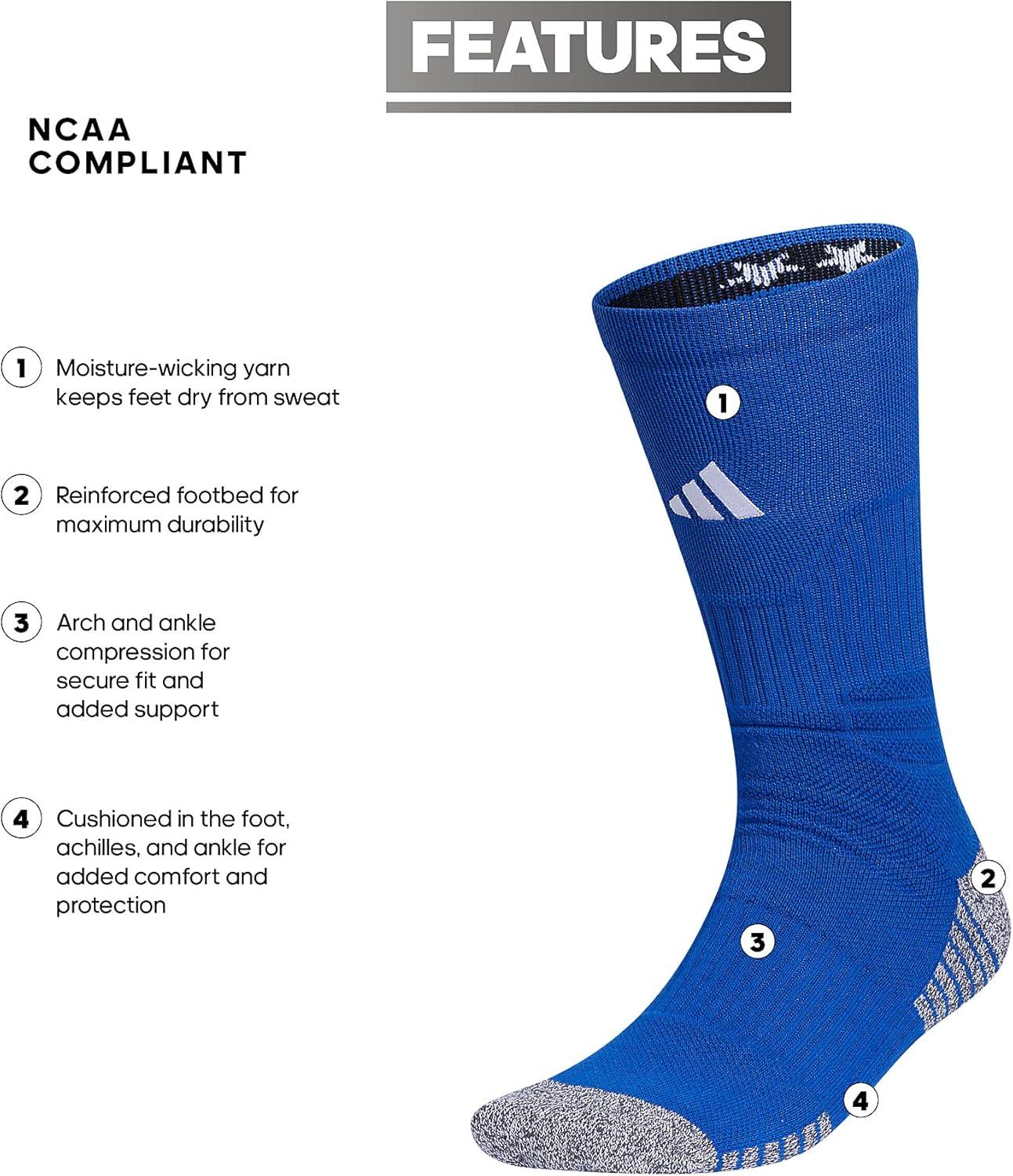 imageadidas 5Star Football Crew Socks for Mens and Womens Sports Soccer Volleyball 1PackRoyal BlueWhite20