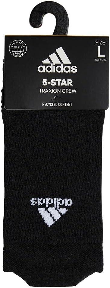 imageadidas 5Star Football Crew Socks for Mens and Womens Sports Soccer Volleyball 1PackTraxionBlackWhite