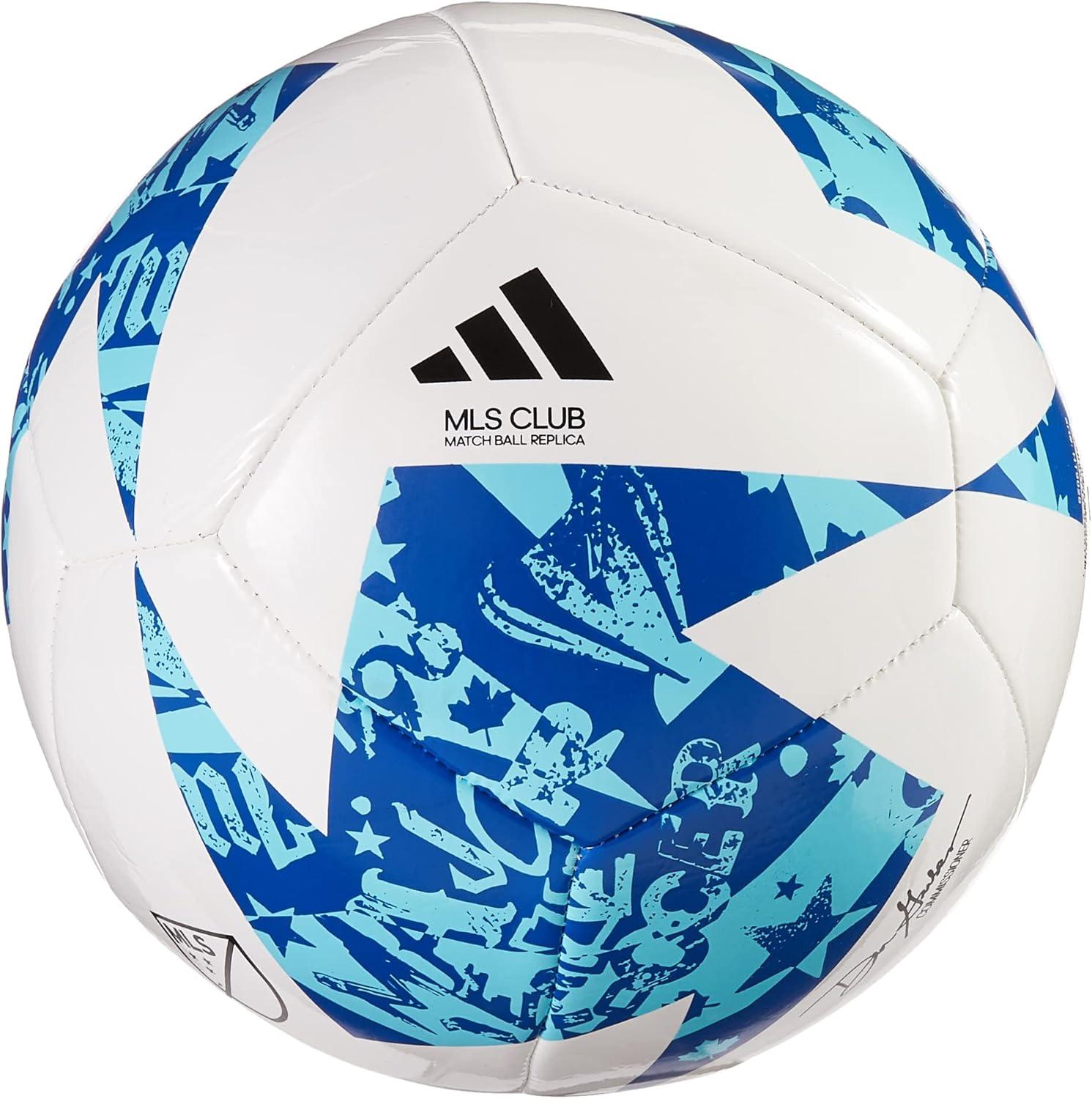 imageadidas MLS Club Soccer BallWhiteBlueBright Cyan