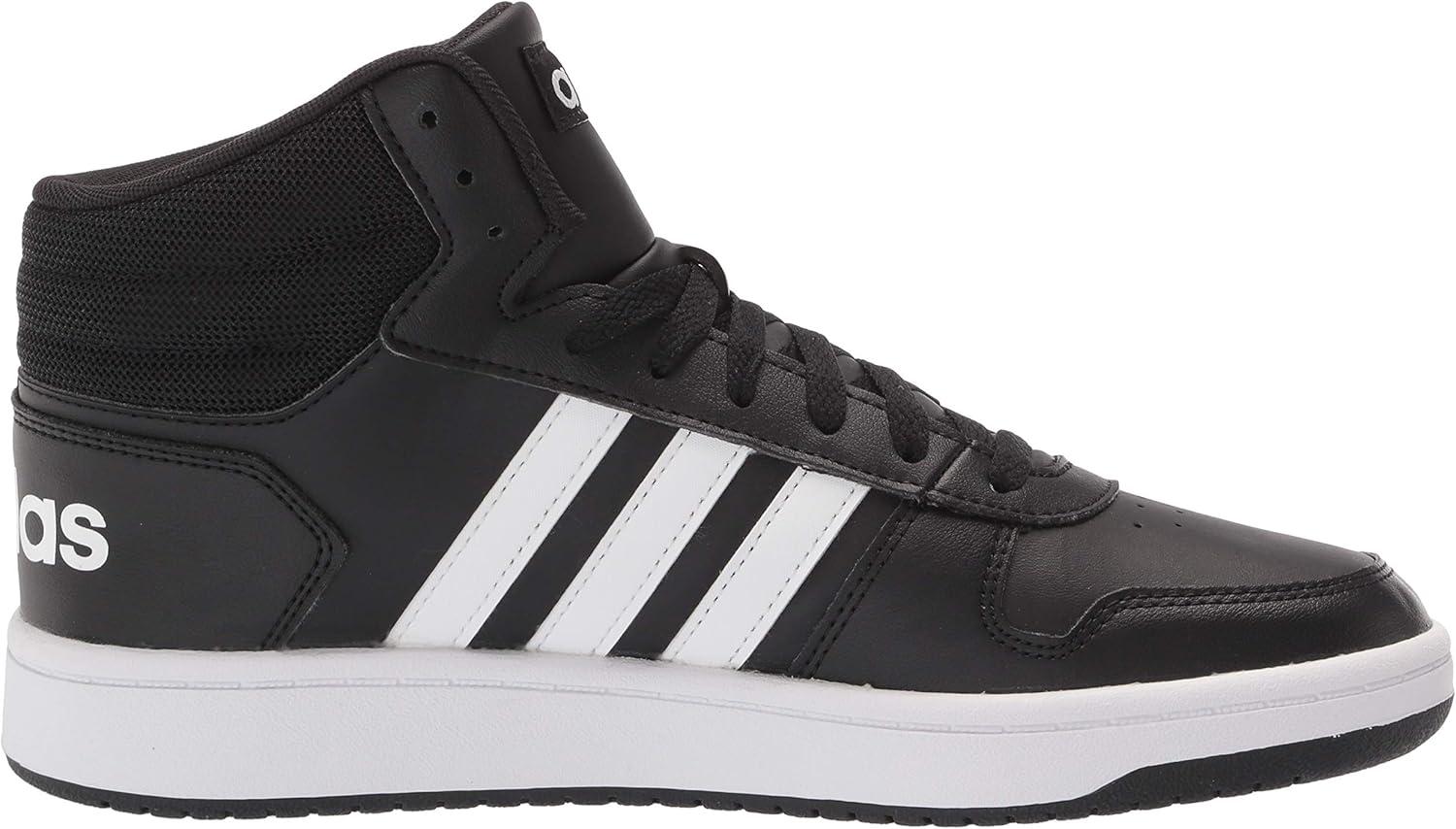 imageadidas Mens Hoops 20 Mid Basketball Shoe BlackWhiteWhite 10
