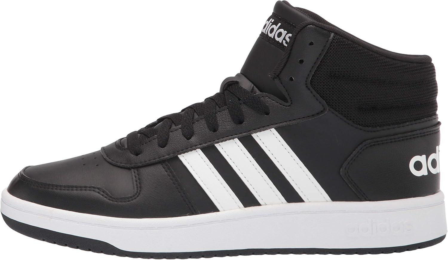 imageadidas Mens Hoops 20 Mid Basketball Shoe BlackWhiteWhite 10