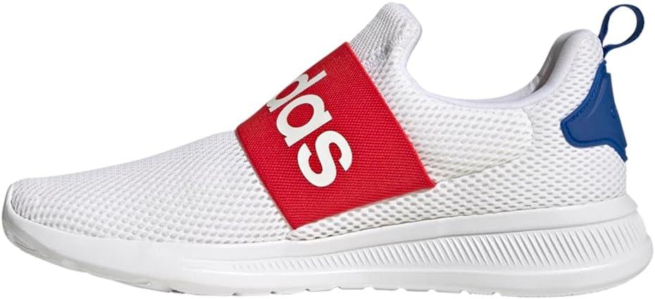 imageadidas Mens Lite Racer Adapt 40 Running ShoeWhiteVivid RedTeam Royal Blue